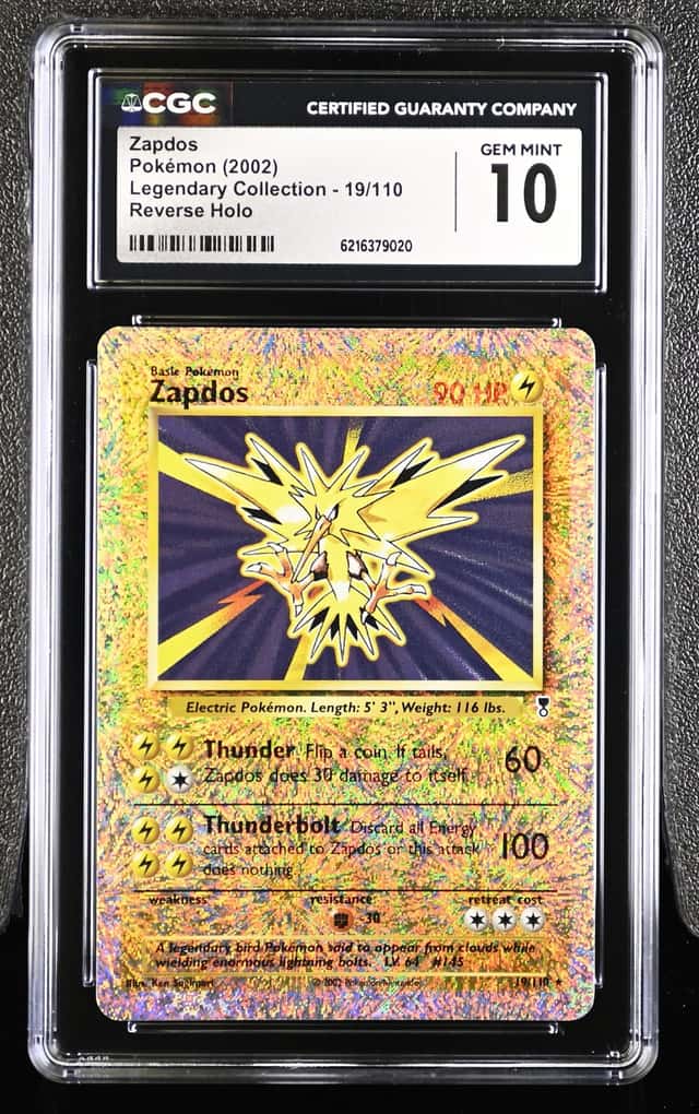 2002 Pokemon Legendary Collection Reverse Holo #19 Zapdos - CGC GEM MINT 10