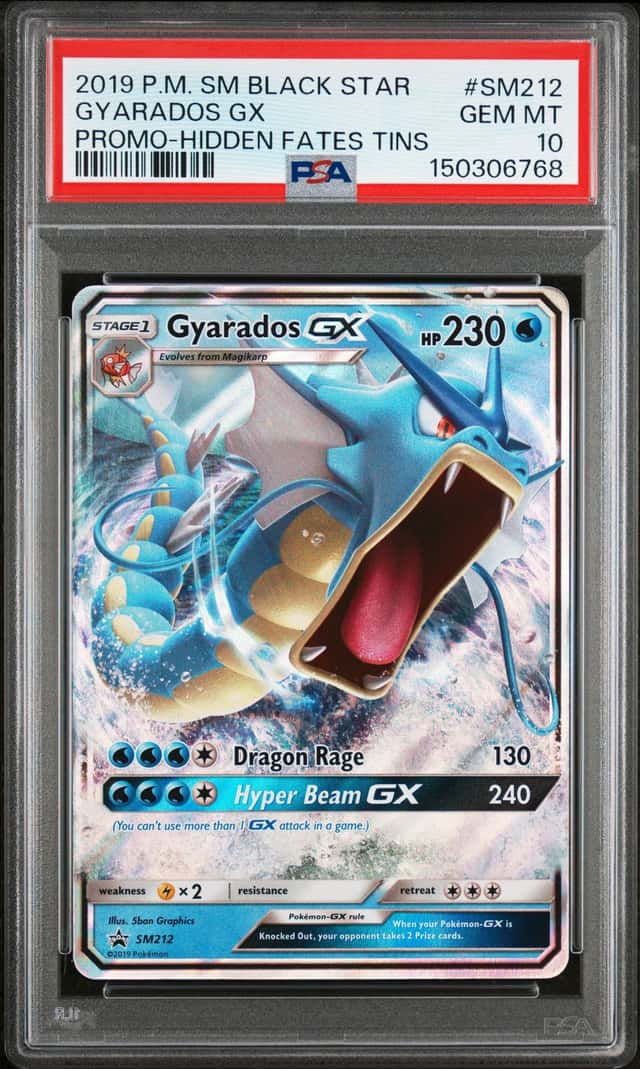 2019 Pokemon Sun and Moon Black Star Promo Hidden Fates Tins Gyarados Gx #SM212