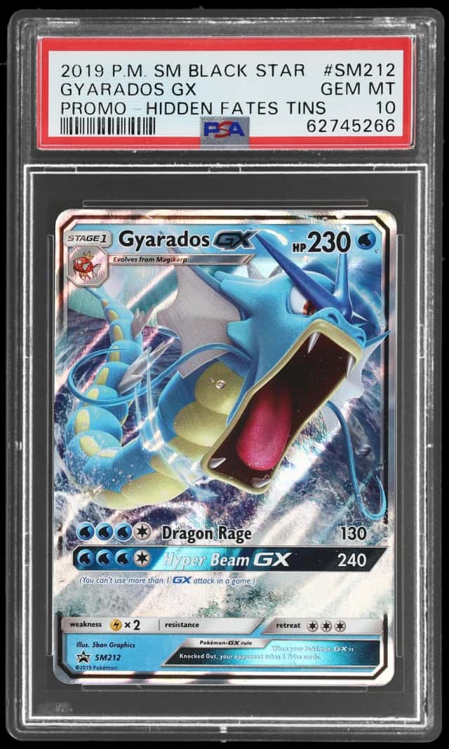 2019 Pokemon Sun and Moon Black Star Promo Hidden Fates Tins Gyarados Gx #SM212