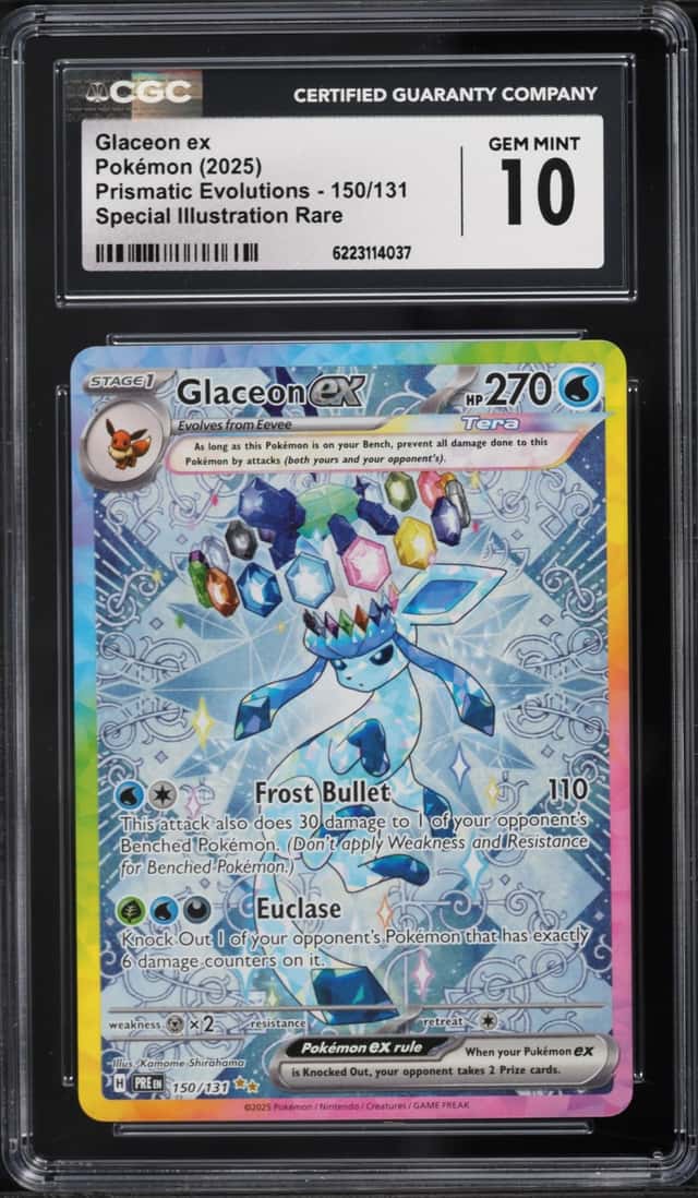 2025 Pokemon Scarlet & Violet Prismatic Evolutions SIR Glaceon Ex #150 CGC 10 GEM MINT