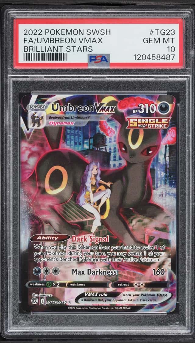 2022 Pokemon Sword & Shield Brilliant Stars CHR Umbreon VMAX #TG23 PSA 10 GEM MINT