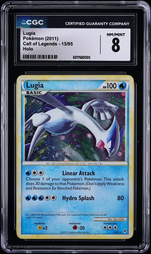 2011 Pokemon HeartGold & SoulSilver Call Of Legends Holo Lugia #15 CGC 8 NM-MT