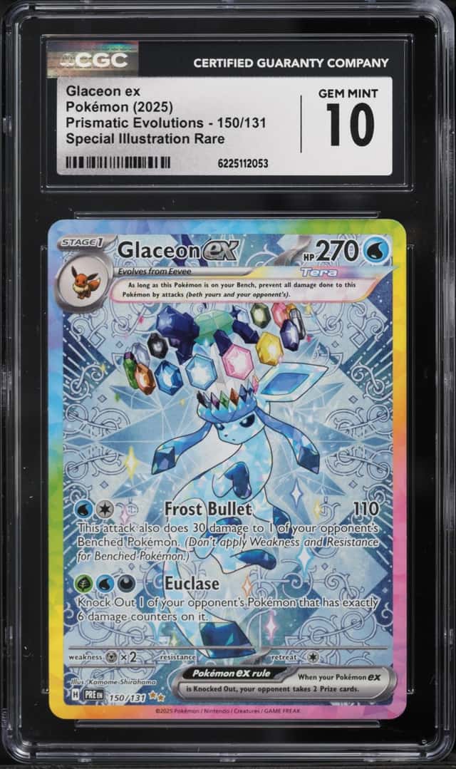 2025 Pokemon Scarlet & Violet Prismatic Evolutions SIR Glaceon Ex #150 CGC 10 GEM MINT
