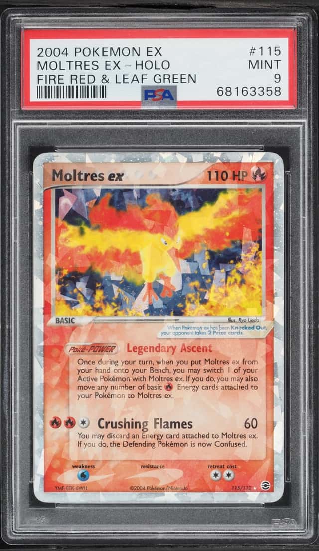 2004 Pokemon EX Fire Red & Leaf Green Holo Moltres ex #115 PSA 9 MINT