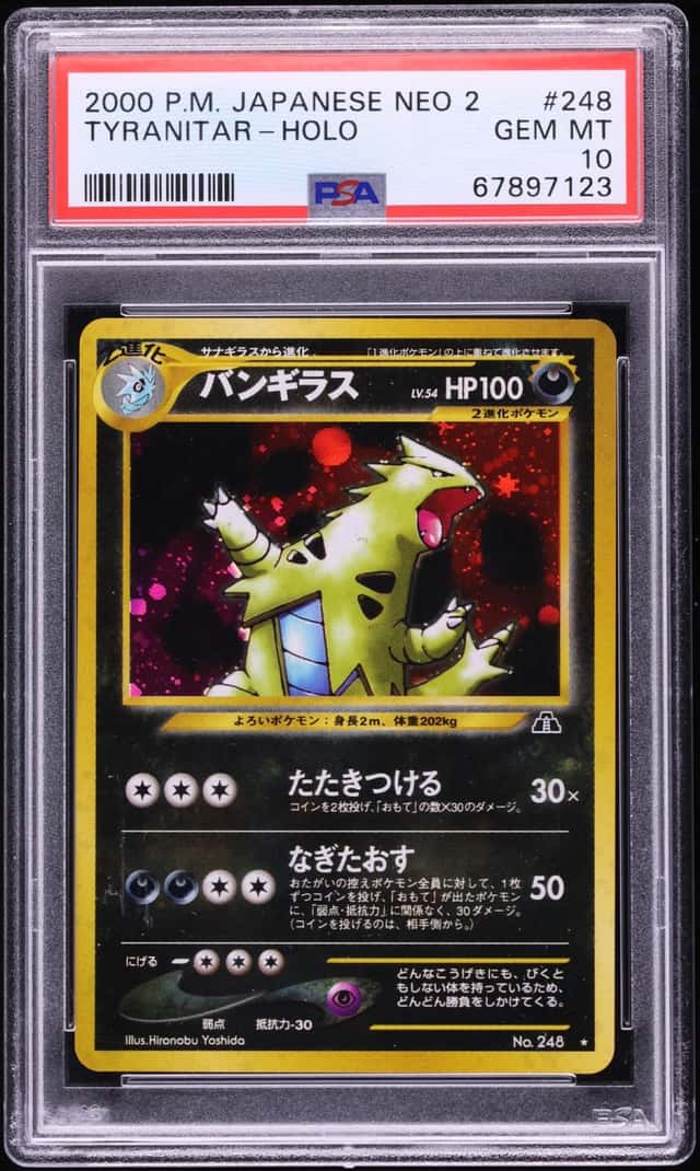 2000 Pokemon Japanese Neo 2 Crossing The Ruins Holo Tyranitar #248 PSA 10 GEM MINT