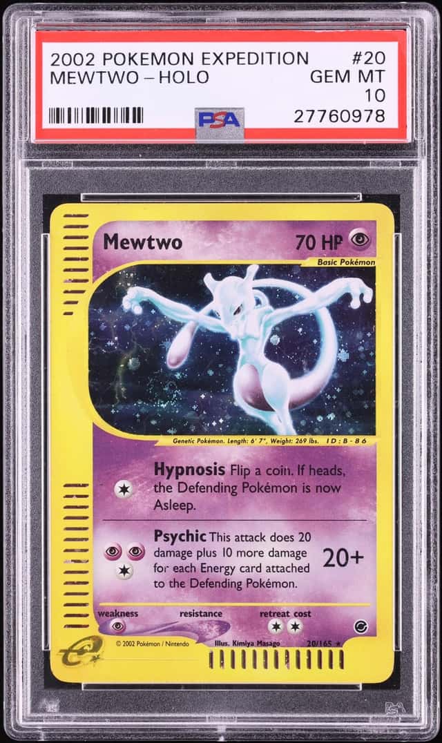 2002 Pokemon Expedition Holo Mewtwo #20 PSA 10 GEM MINT
