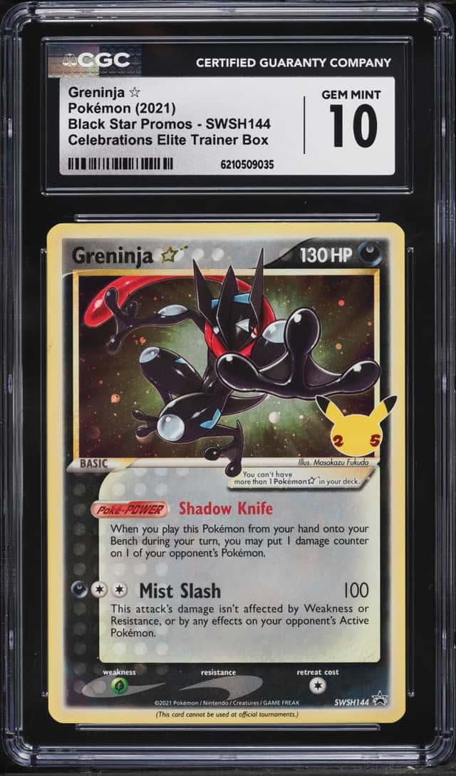 2021 Pokemon SWSH Promo Celebrations ETB Holo Greninja Gold Star #SWSH144 CGC 10 GEM MINT