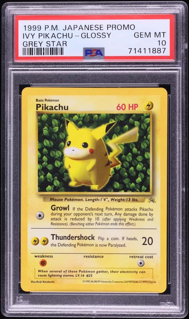 1999 Pokemon Japanese Grey Star Promo Glossy Ivy Pikachu PSA 10 GEM MINT