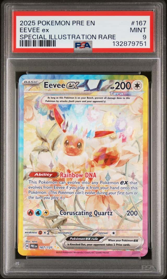 EEVEE EX PSA 9 2025 POKEMON PRISMATIC EVOLUTIONS #167/131 PRE EN SIR 9751