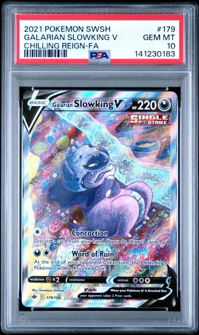 2021 Pokemon Chilling Reign Galarian Slowking V Alternate FA #179/198 PSA 10