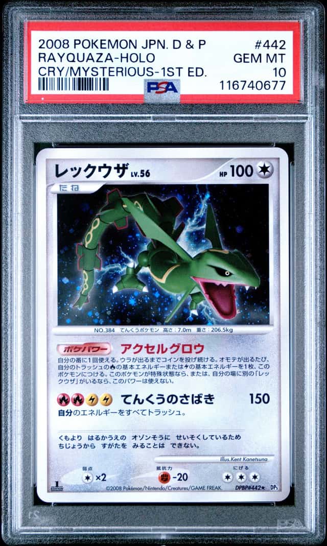 POKEMON RAYQUAZA-HOLO 2008 JP D&P CRY FT MYSTRS #442 CRY/MYSTRS-1ST ED. PSA 10