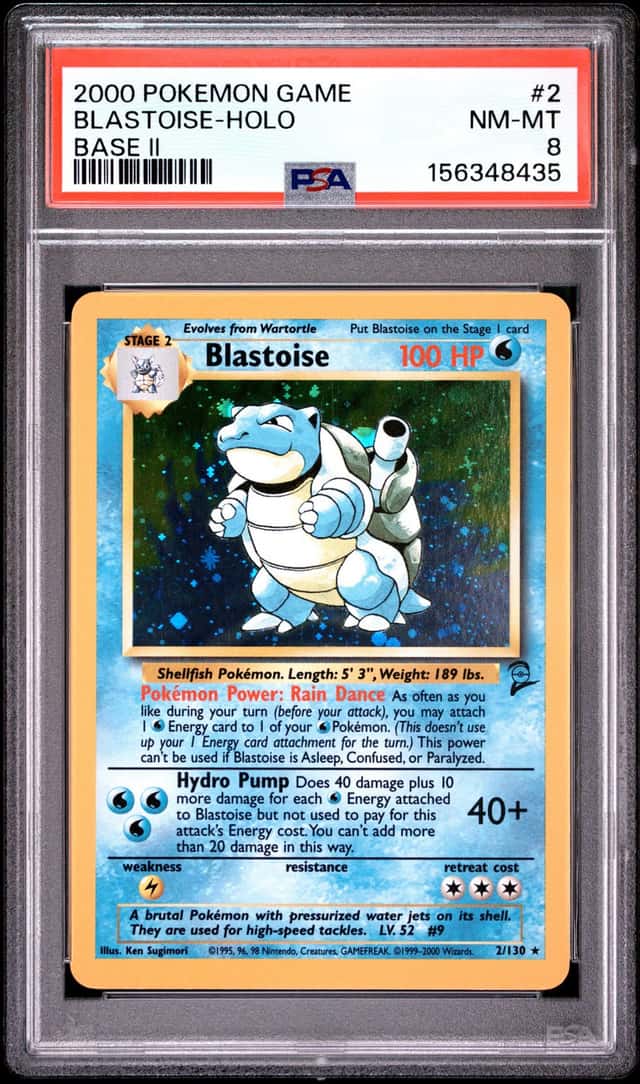 POKEMON BLASTOISE 2000 GAME BASE 2 #2 HOLO PSA 8