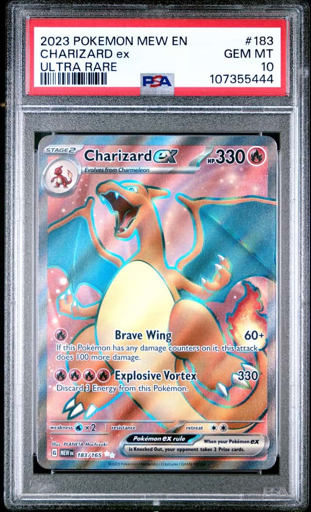PSA 10 GEM MINT POKEMON CHARIZARD EX Full Art Rare 183/165 Scarlet & Violet 151