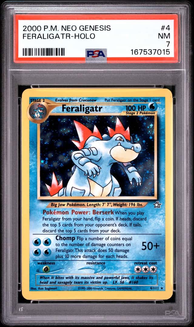 167537015 Feraligatr 2000 Pokemon Neo Genesis #4 Holo PSA 7