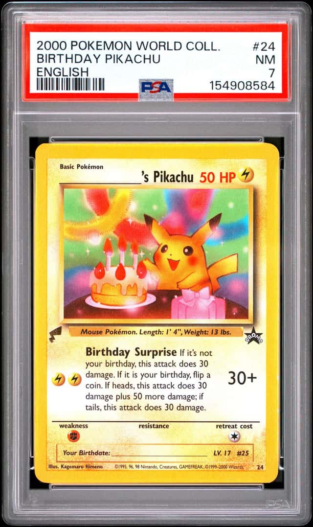 2000 Pokemon Wizards Black Star Promos _____'s Pikachu #24 PSA 7