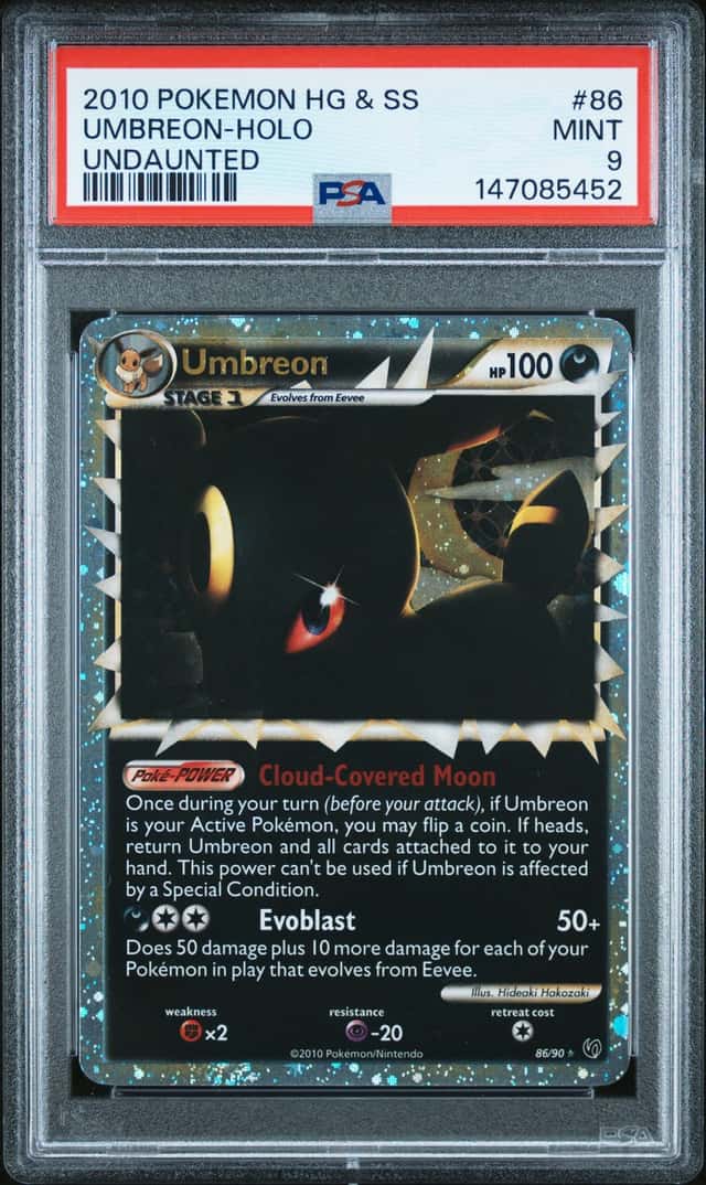 2010 Pokemon HeartGold & SoulSilver Undaunted Umbreon #86/90 PSA 9
