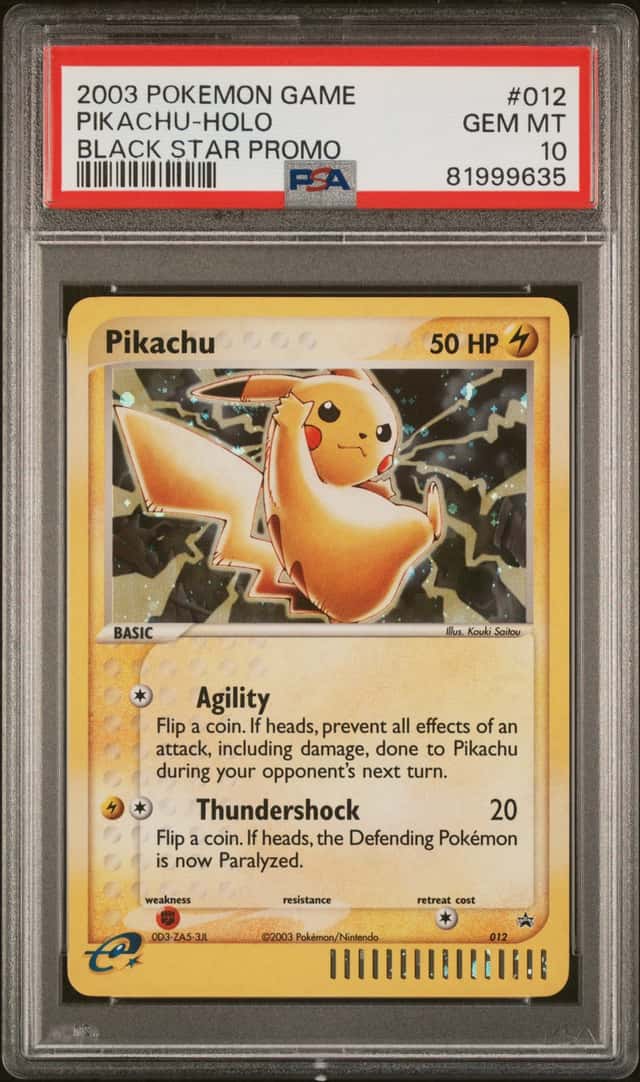2003-2006 Pokemon Nintendo Black Star Promos Pikachu #012 PSA 10 GEM MINT