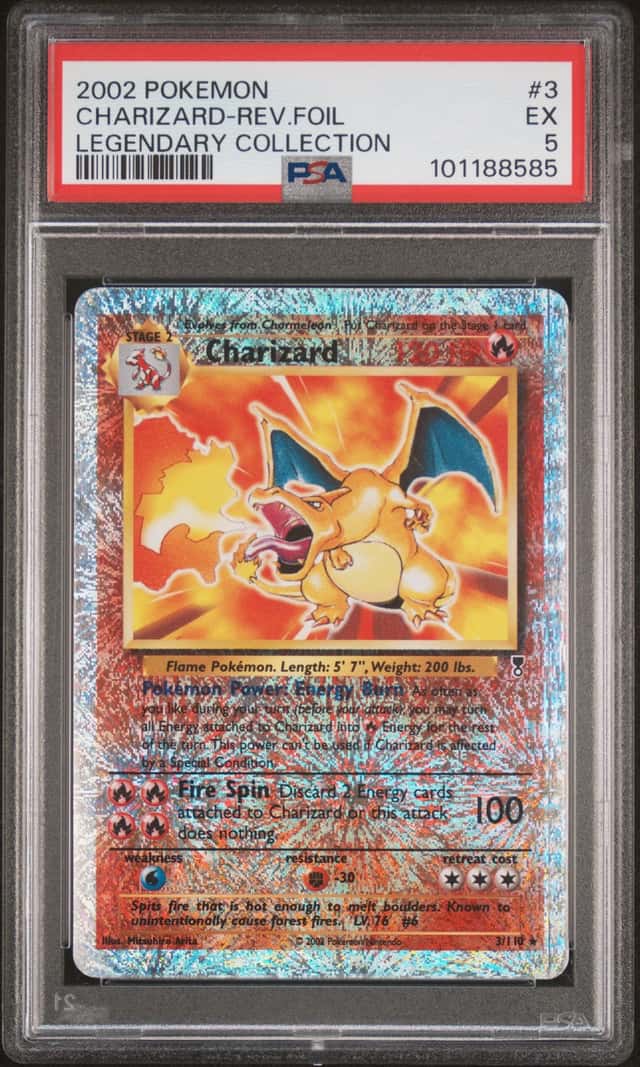 2002 Pokemon Legendary Collection Charizard Reverse Holo #3/110 PSA 5