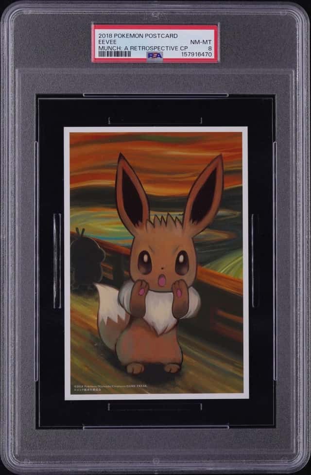 2018 POKEMON MUNCH: A RETROSPECTIVE CAMPAIGN POSTCARD EEVEE PSA 8