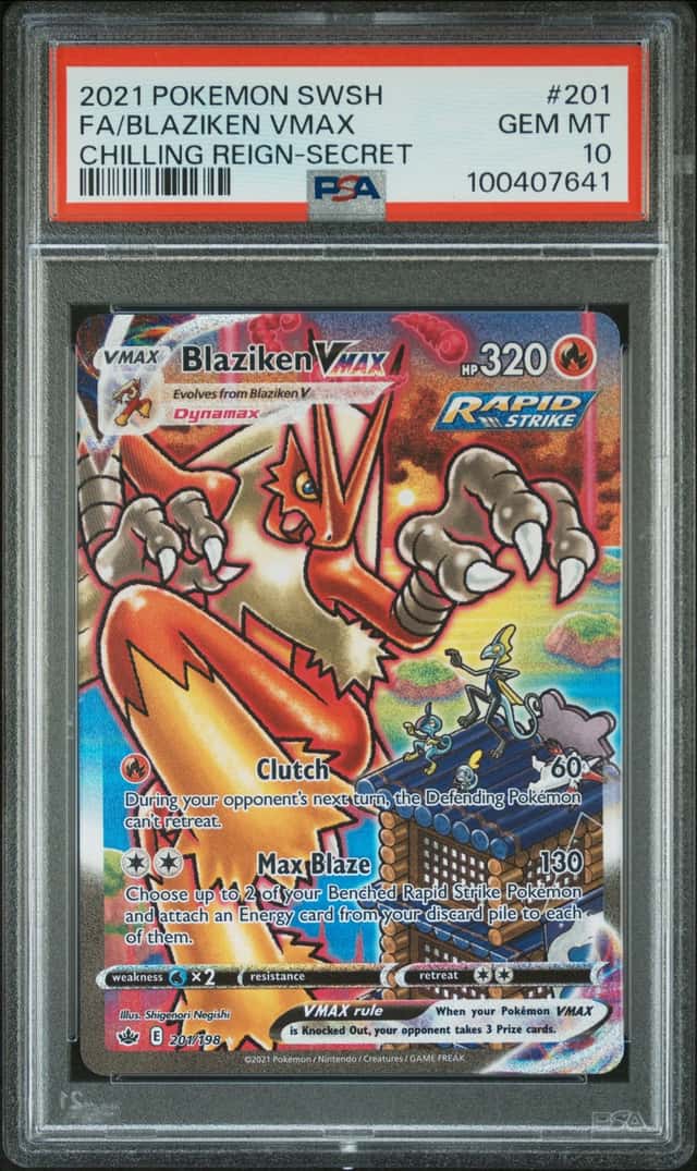 2021 Pokemon SWSH Chilling Reign Blaziken VM #201/198 PSA 10 GEM MINT