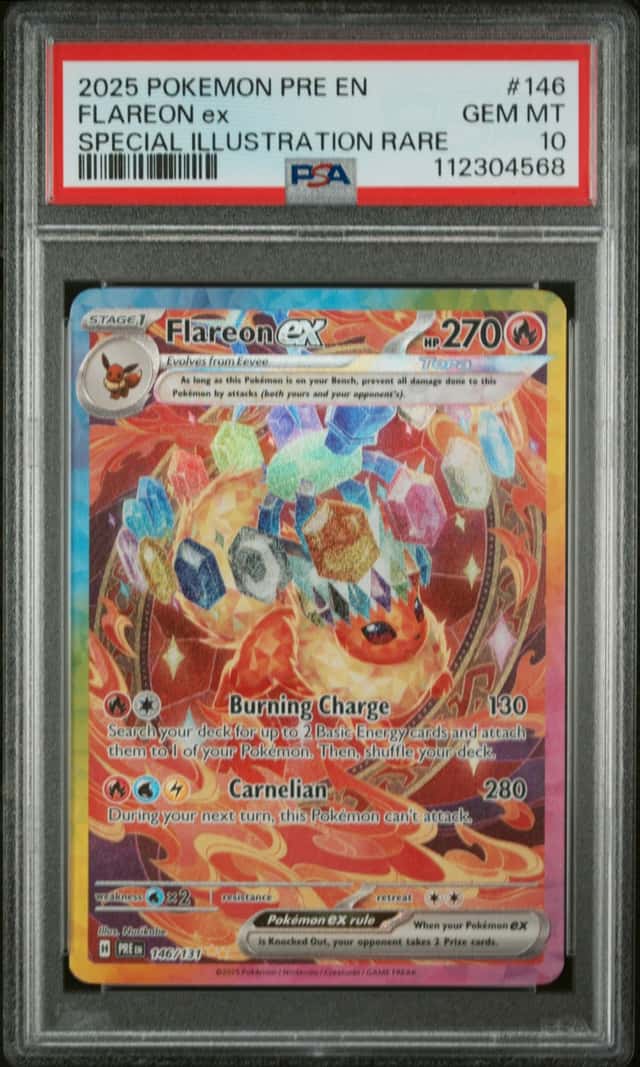 2025 Pokemon Prismatic Flareon ex Special Illustration Rare #146/131 PSA 10