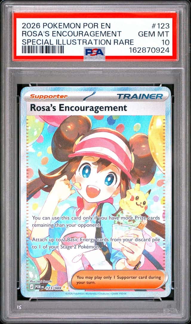 2026 POKEMON POR EN SPECIAL ILLUSTRATION RARE #123 ROSA'S ENCOURAGEMENT PSA 10
