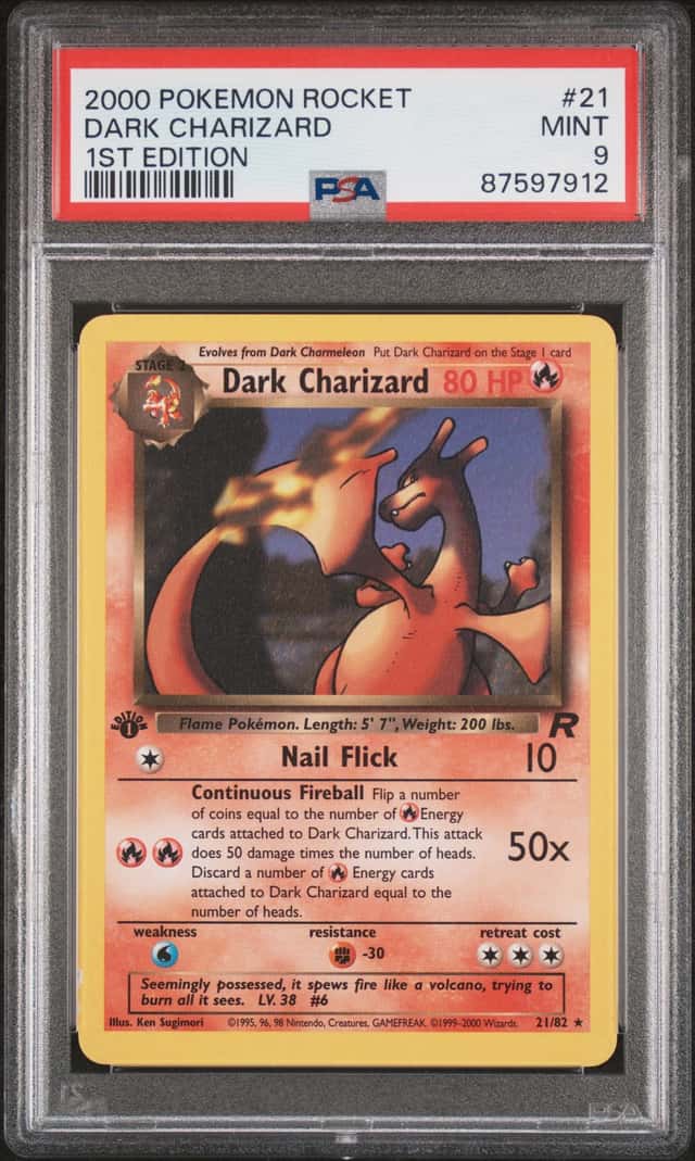 2000 Pokemon Rocket 1st Edition #21 Dark Charizard PSA 9 MINT