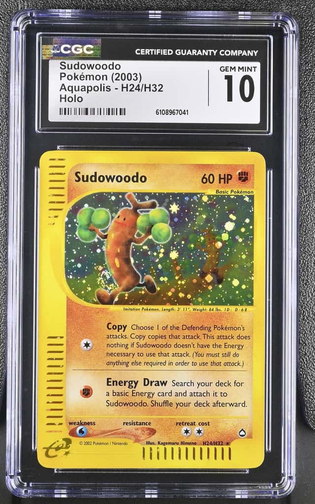 Pokemon Sudowoodo Aquapolis Holo Rare #H24 CGC 10 Gem Mint Swirl Low Pop