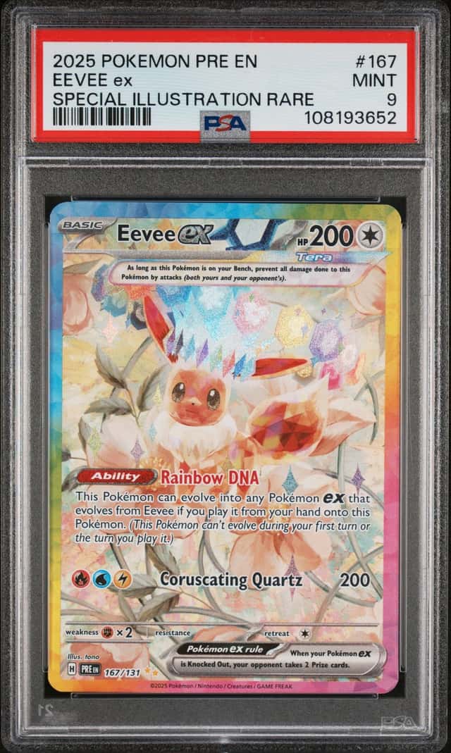 2025 Pokemon Prismatic Eevee ex Special Illustration Rare #167/131 PSA 9