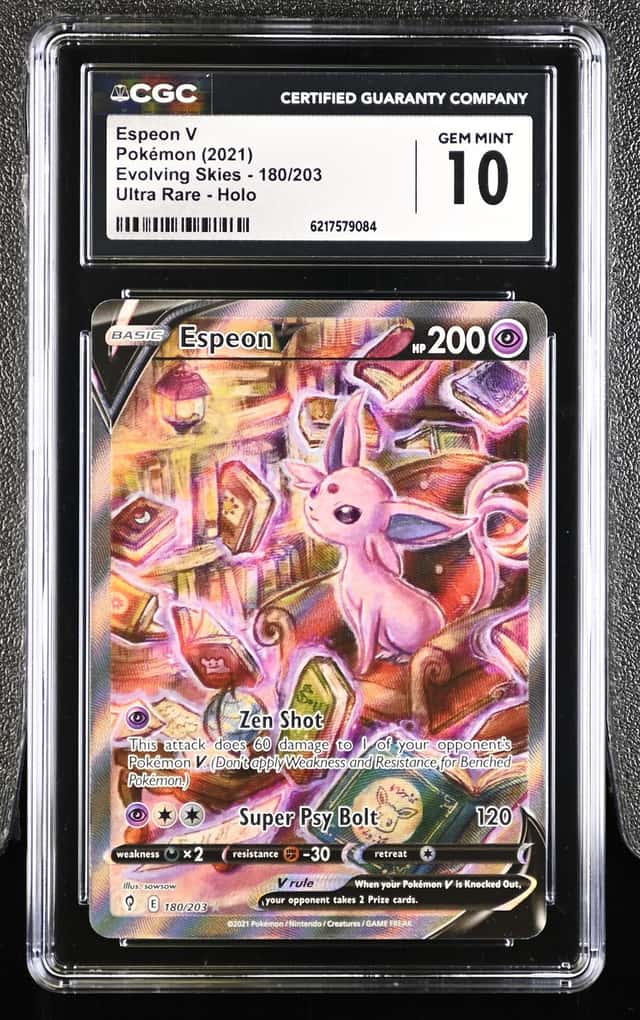 2021 Pokemon SWSH Evolving Skies Espeon V Full Art Ultra Rare #180/203 CGC 10
