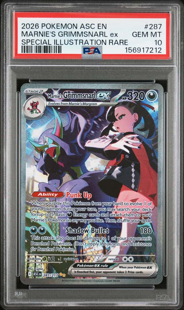 2026 Pokemon Marnie's Grimmsnarl ex Special Illustration Rare #287/217 PSA 10
