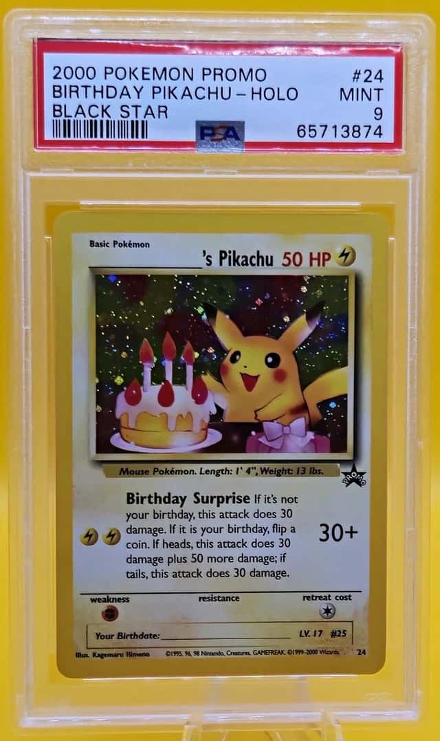 2000 Pokémon TCG Birthday Pikachu Holo Black Star Promo #24 PSA 9