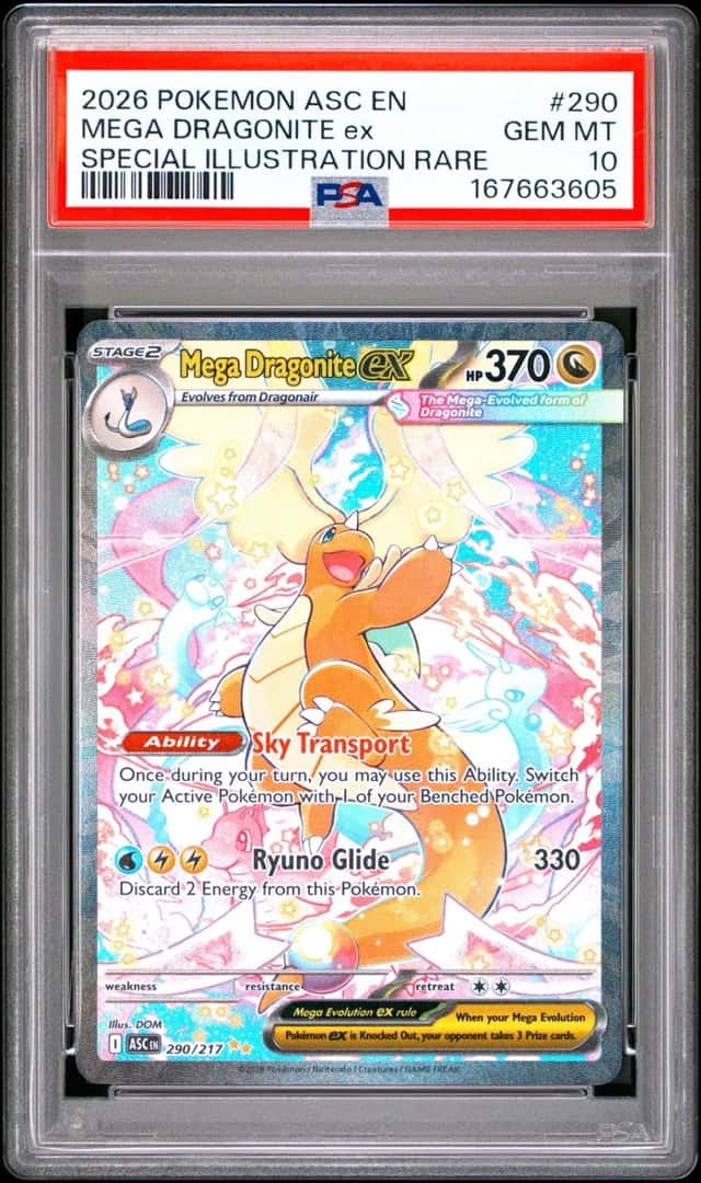 2026 POKEMON ASCENDED HEROES SPECIAL ILLUSTRATION RARE MEGA DRAGONITE EX PSA 10