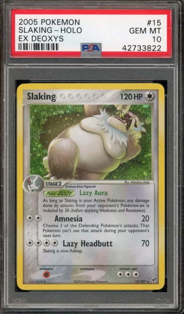 Pokemon Slaking Holo Deoxys 15/107 PSA 10 Gem Mint