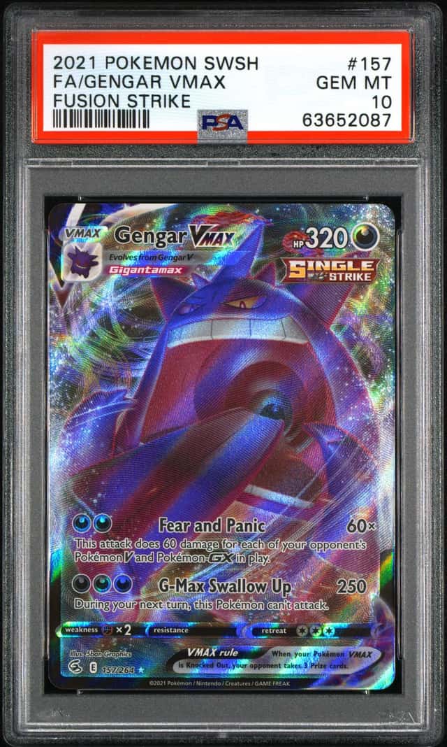 2021 POKEMON SWORD & SHIELD FUSION STRIKE #157/264 GENGAR VMAX PSA 10