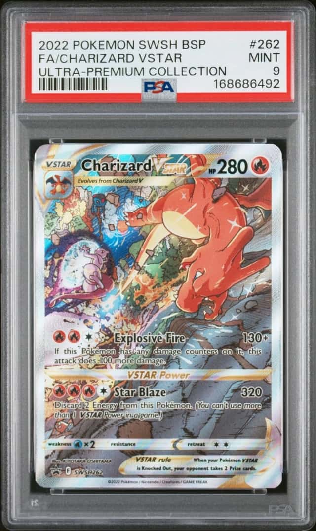 2022 POKEMON SWSH BLACK STAR PROMO #262 FULL ART/CHARIZARD VSTAR PSA 9