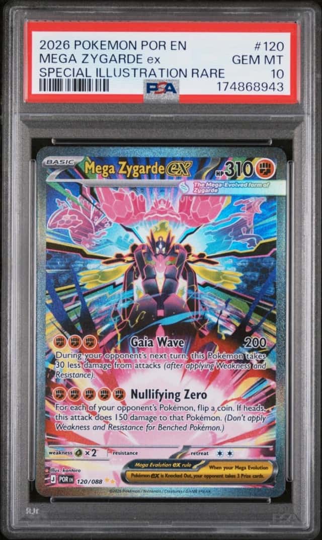2026 POKEMON PERFECT ORDER SPECIAL ILLUSTRATION RARE #120 MEGA ZYGARDE EX PSA 10
