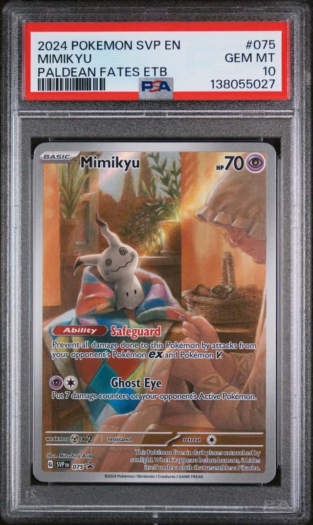 2023 POKEMON SV BLACK STAR PROMO PALDEAN FATES ETB #075 MIMIKYU PSA 10