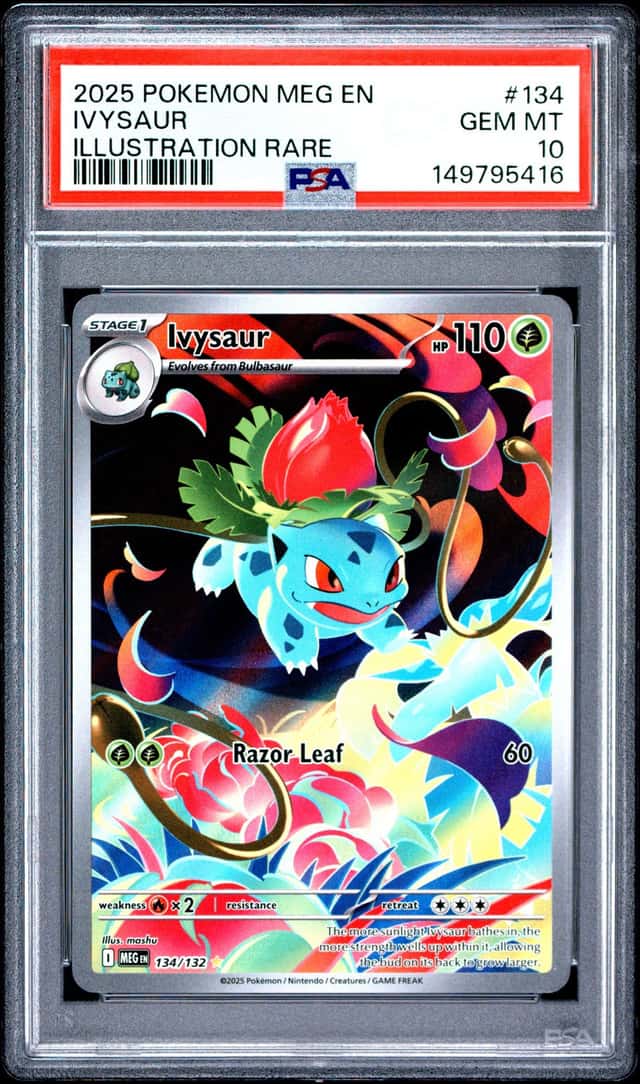 2025 Pokemon Mega Evolution Ivysaur Illustration Rare #134 PSA 10 GEM MINT