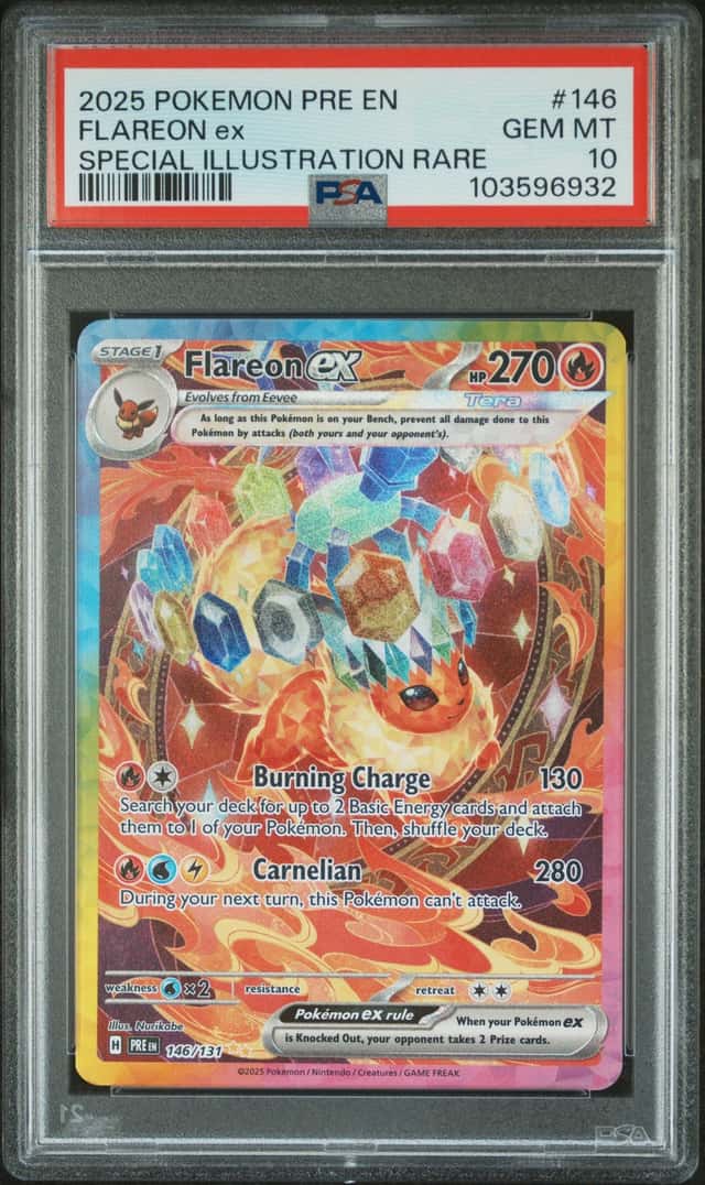 2025 Pokemon Prismatic Flareon ex Special Illustration Rare #146/131 PSA 10