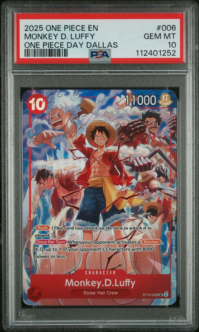 2025 One Piece Day Dallas Promo #006 Monkey D. Luffy PSA 10 GEM MINT