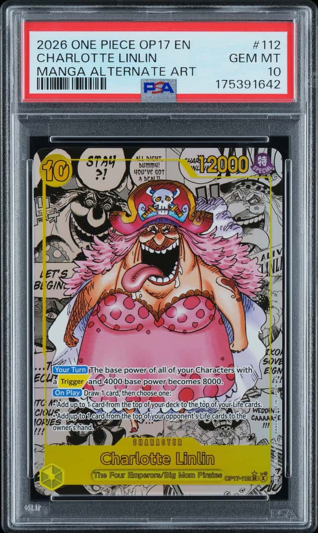 2026 ONE PIECE OP17-THE WORLD'S STRONGEST WARRIORS #112 CHARLOTTE LINLIN PSA 10