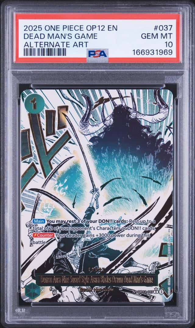 2025 One Piece OP12 EN Alternate Art #037 Dead Man's Game PSA 10 GEM MINT