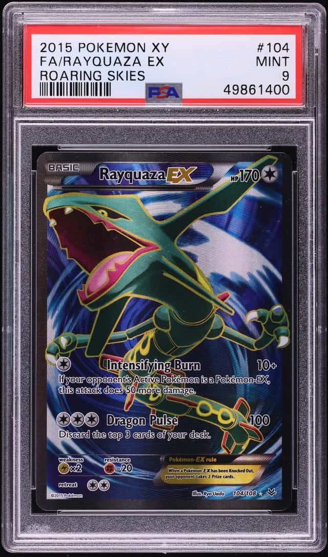 2015 Pokemon XY Roaring Skies Full Art Rayquaza EX #104 PSA 9 MINT