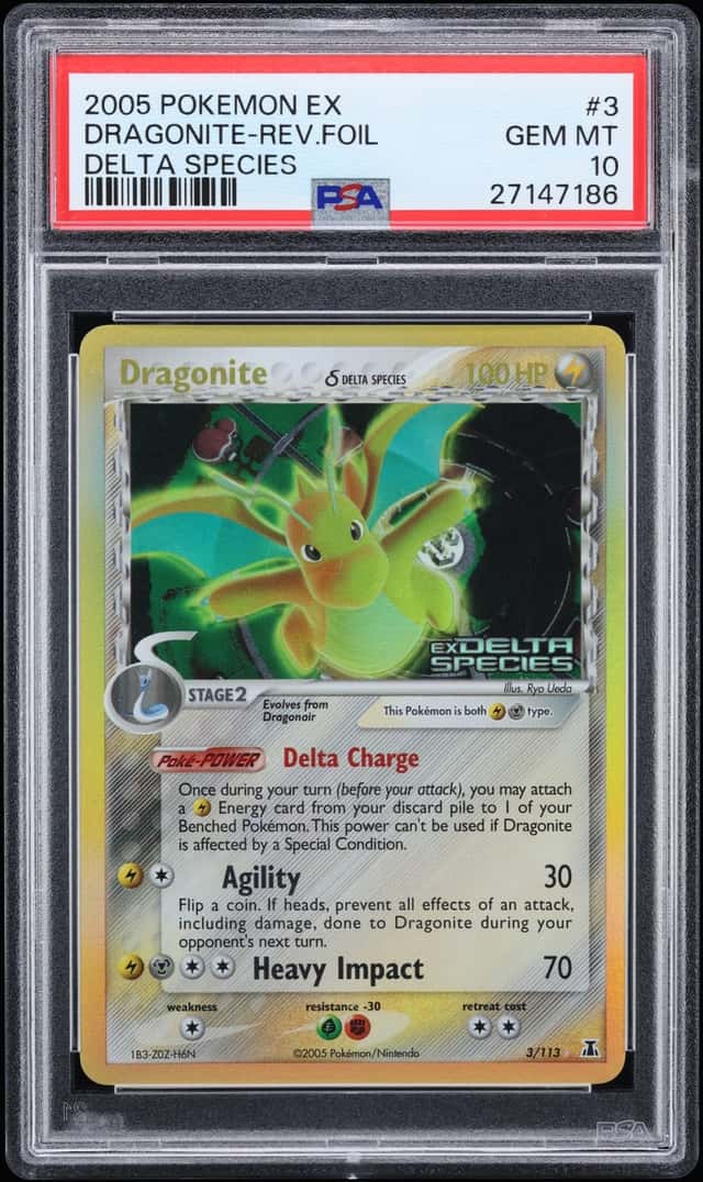 2005 Pokemon EX Delta Species Reverse Holo Dragonite #3 PSA 10 GEM MINT