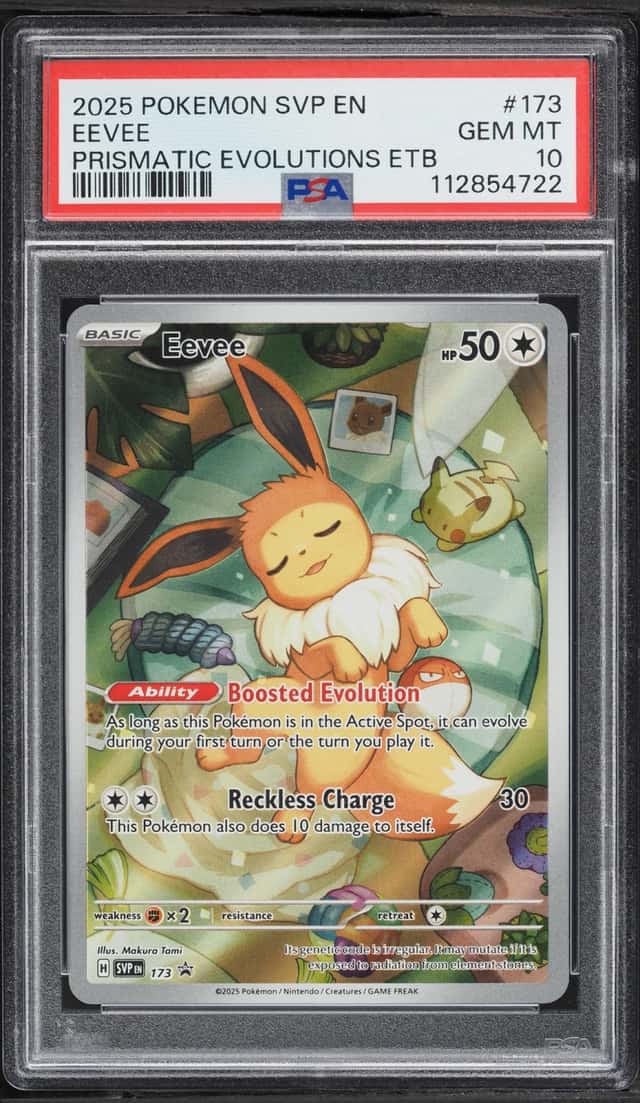 2025 Pokemon SV Promo Prismatic Evolutions ETB Full Art Eevee #173 PSA 10 GEM MINT