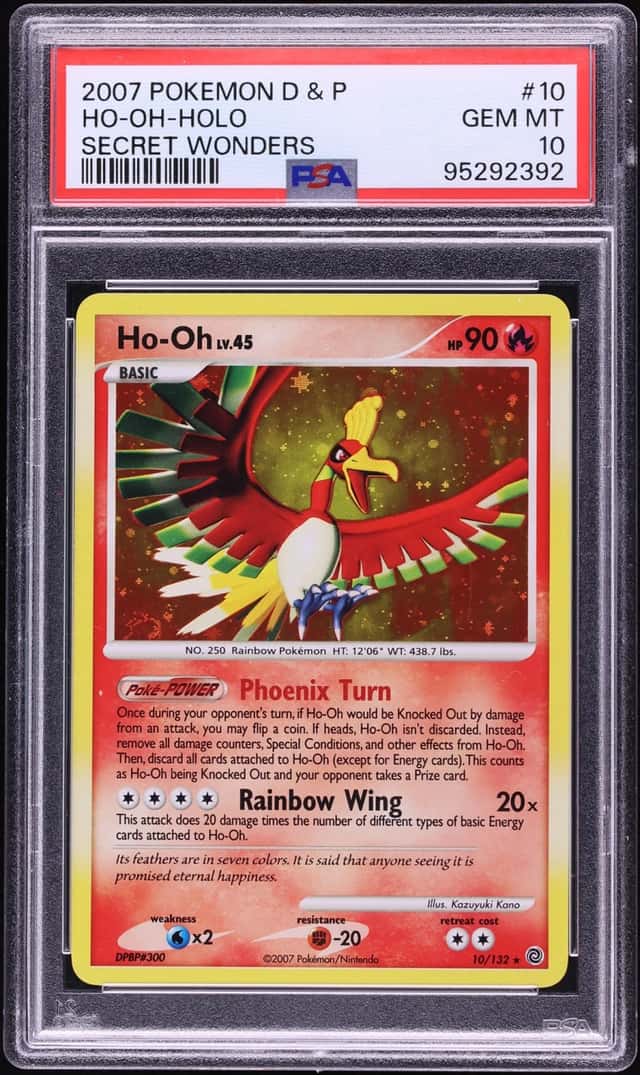 2007 Pokemon Diamond & Pearl Secret Wonders Holo Ho-Oh #10 PSA 10 GEM MINT