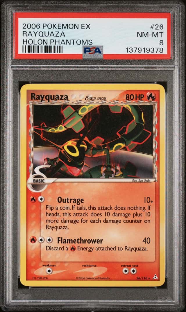 2006 Pokemon Ex Holon Phantoms #26 Rayquaza PSA 8 NM-MT