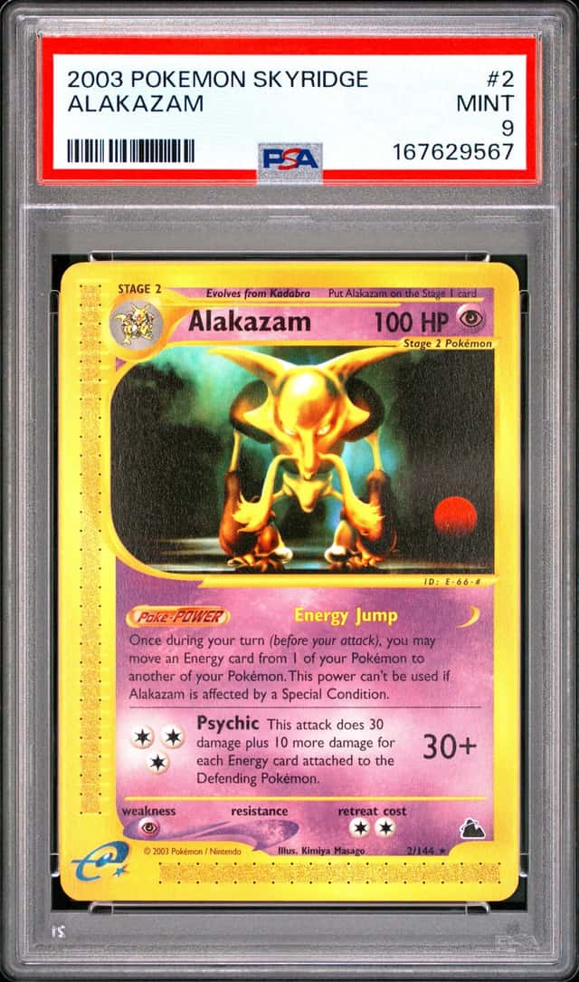 2003 POKEMON SKYRIDGE #2 ALAKAZAM PSA 9
