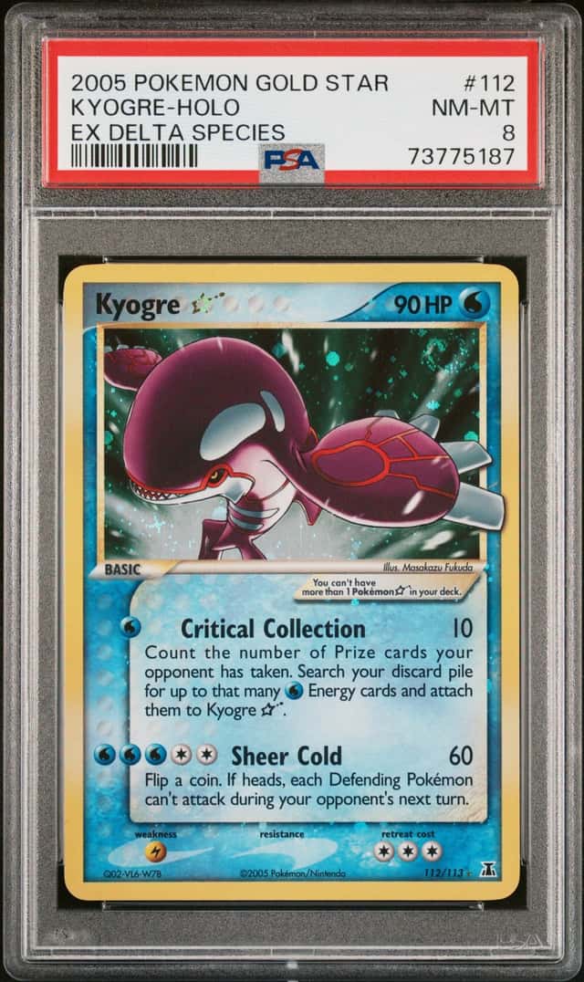 2005 Pokemon EX Delta Species Kyogre Holo #112/113 PSA 8
